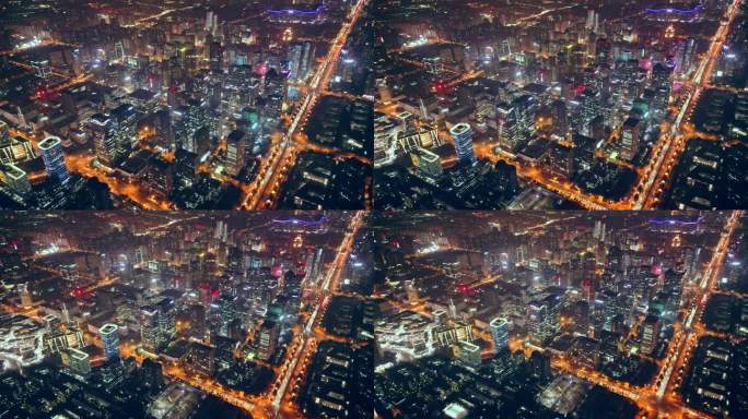 航拍成都高新区CBD金融城市夜景 (7)