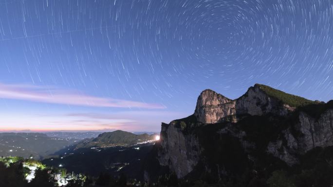 4k山顶星空星轨延时