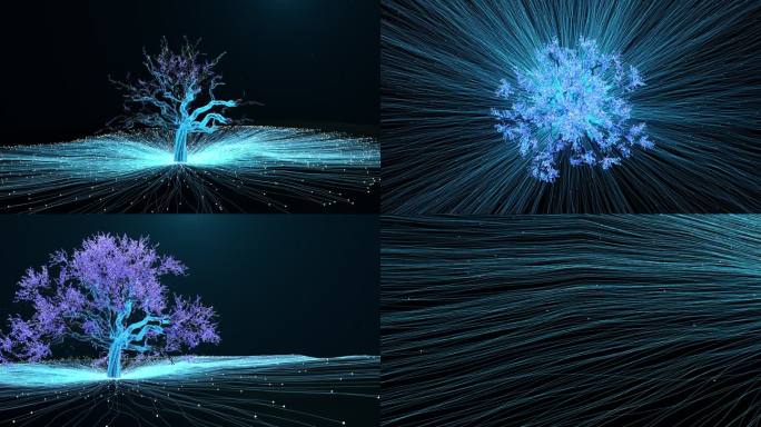 4K粒子树开花生长视频素材