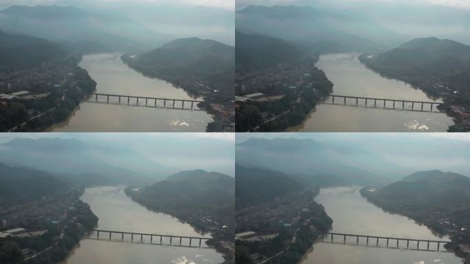 航拍南平富屯溪来舟大桥