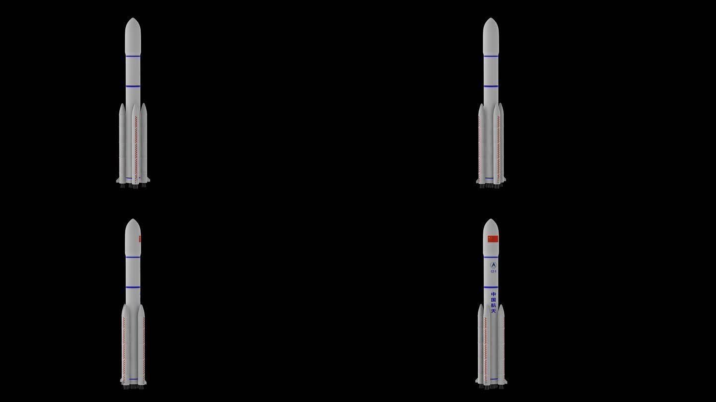 三维运载火箭展示透明通道素材