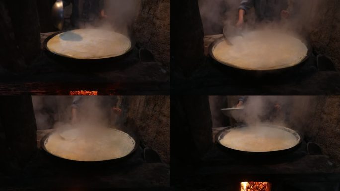 土家传统石磨豆腐泡黄豆打豆腐长阳土家族
