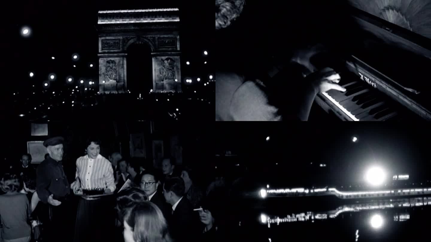 巴黎埃菲尔铁塔凯旋门夜景