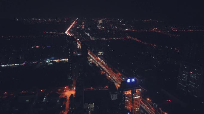 合肥长江西路高架夜景航拍
