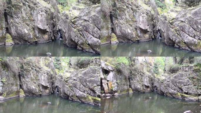 茅兰沟岩石水潭小瀑布