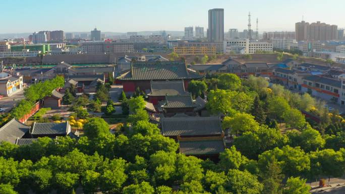 航拍朔州崇福寺