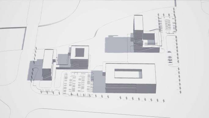 【4k】建筑白模线稿规划6