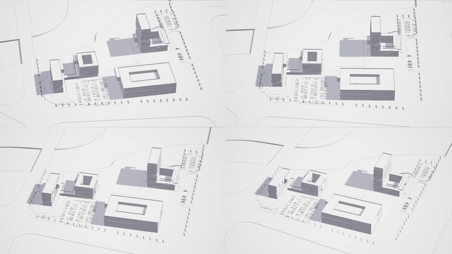 【4k】建筑白模线稿规划6