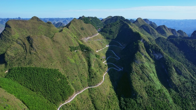 七百弄 乡村公路山路 广西山区 4K航拍