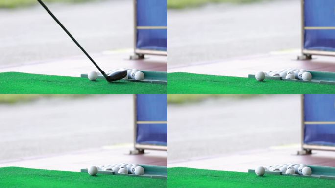 高速击打高尔夫球慢动作视频素材