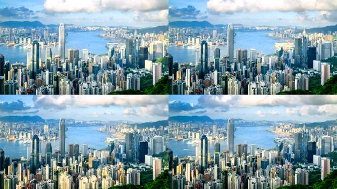 香港城市景观建设航拍造型景观经济发展
