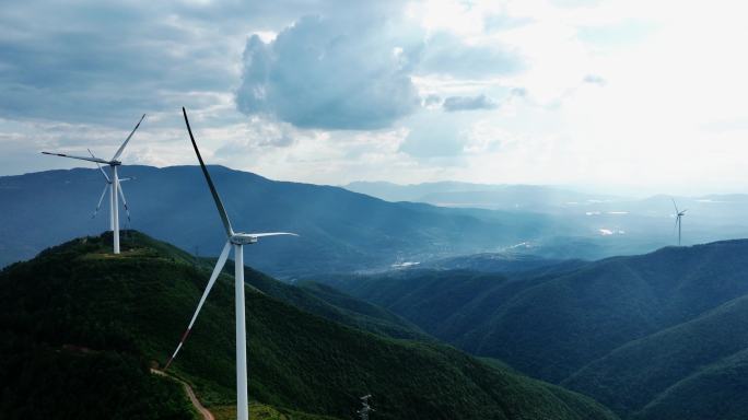 5K-航拍新能源风力发电视频