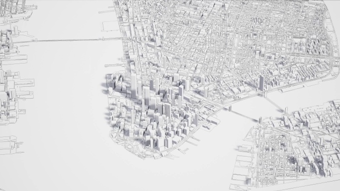 【4k】城市白模线稿2