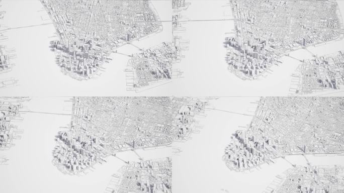【4k】城市白模线稿2