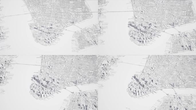 【4k】城市白模线稿1