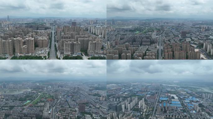 4K高空航拍远眺宁乡市城区