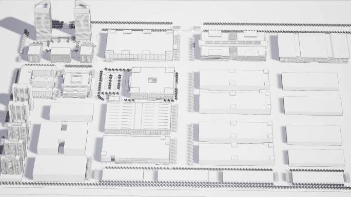 【4k】建筑白模线稿规划19