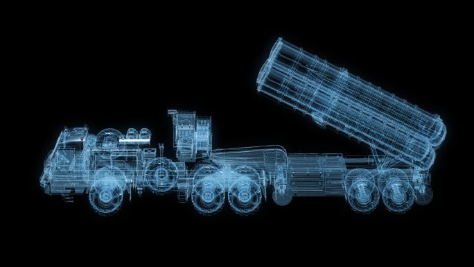 透视全息S400防空导弹透明通道素材