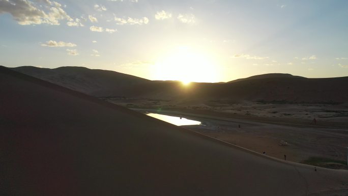 沙漠日出、日落