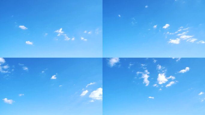 干净天空纯净蓝天白云延时少云天气变化延时