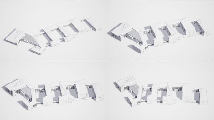 【4k】建筑白模线稿规划11