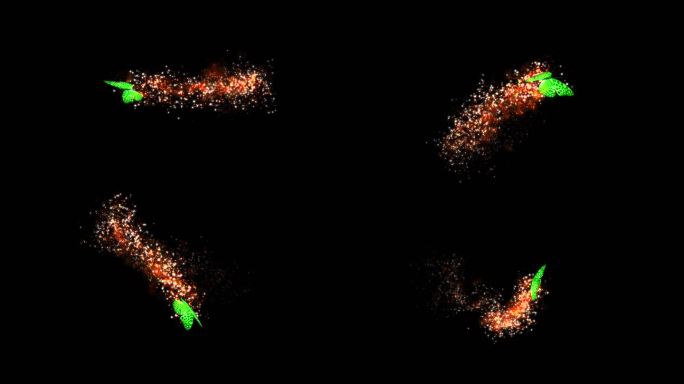 蝴蝶飞粒子 粒子跟随 001