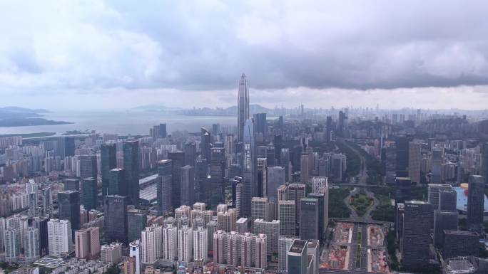 航拍深圳CBD超级总部平安金融大厦4K