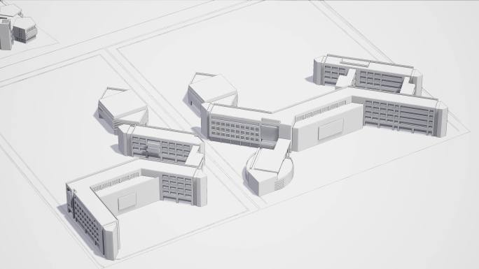 【4k】建筑白模线稿规划2