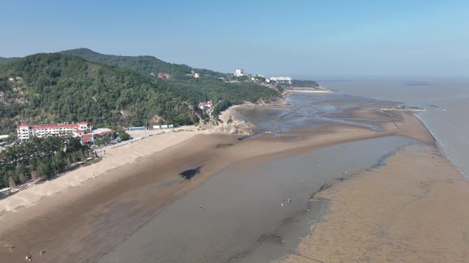 福州连江琅岐岛海滨沙滩自然风光航拍