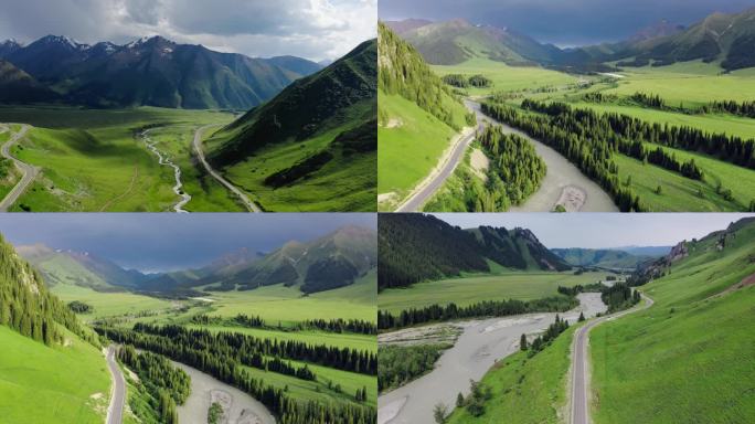 【4K】新疆独库公路高山牧场航拍