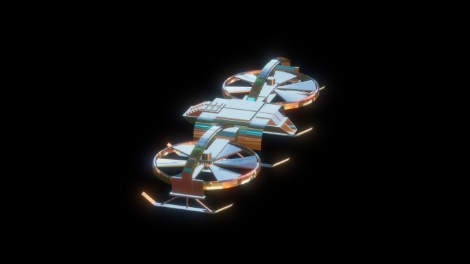 赛博朋克元宇宙军用无人机动画通道素材