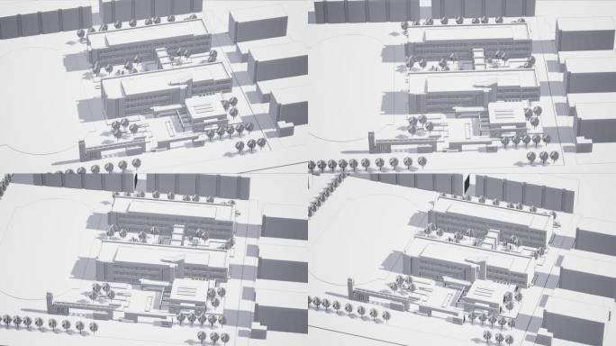 【4k】建筑白模线稿规划4