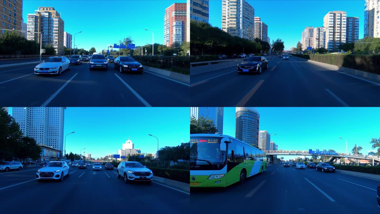 行车后视角 北京三环路 第一视角交通