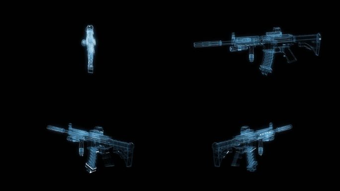 透视全息M4A1自动步枪通道素材