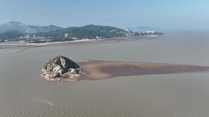 福州连江琅岐岛海滨沙滩自然风光航拍