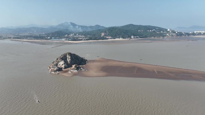 福州连江琅岐岛海滨沙滩自然风光航拍