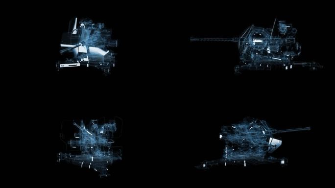 透视全息高射炮透明通道素材