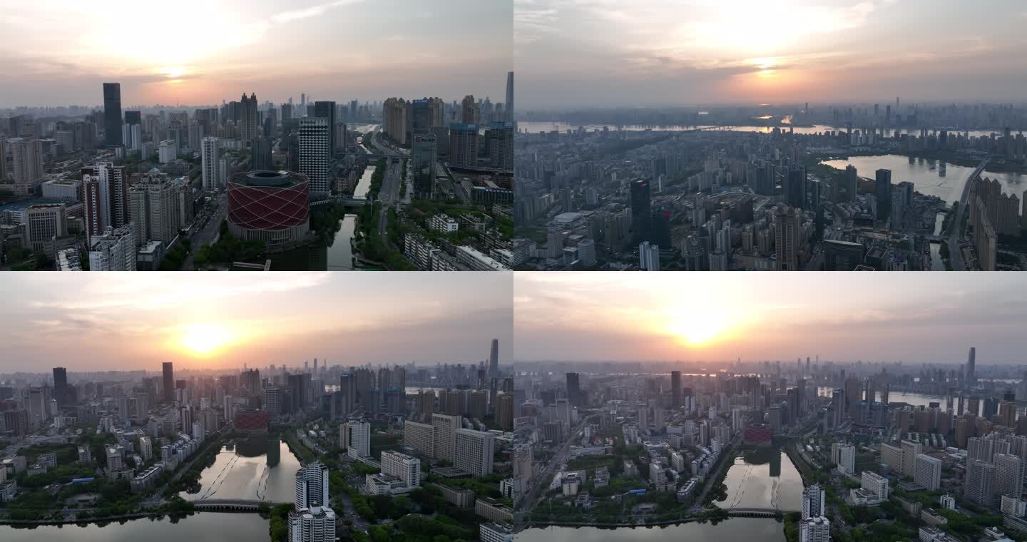 【御3航拍】夕阳下的武昌大景色