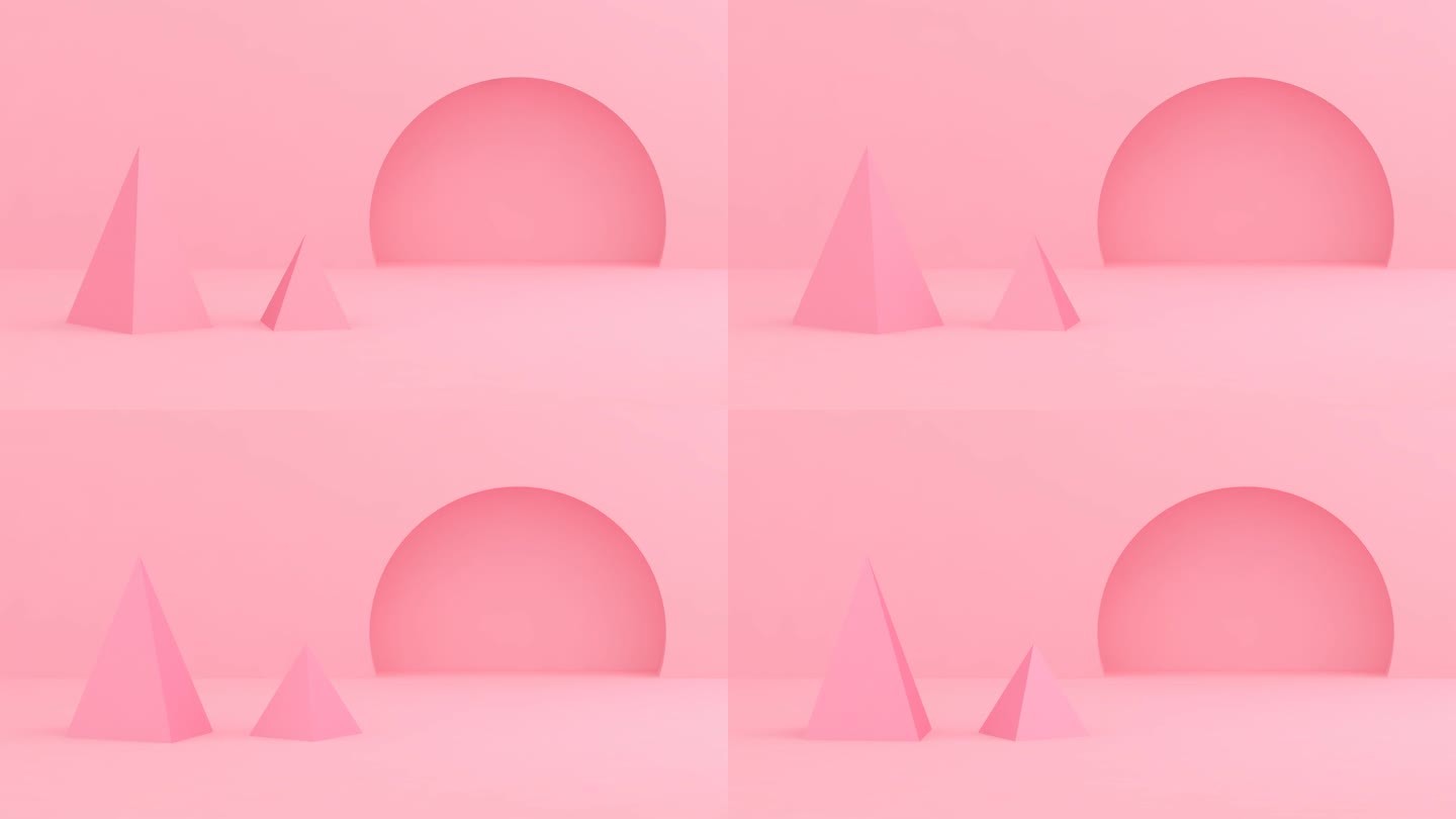 三维形状运动日出粉色粉红