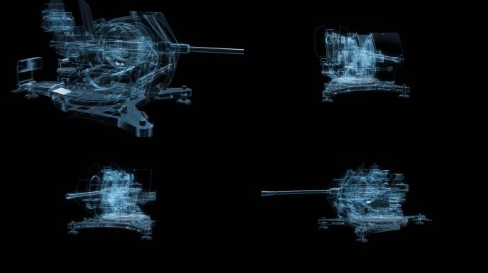 透视全息高射炮透明通道素材