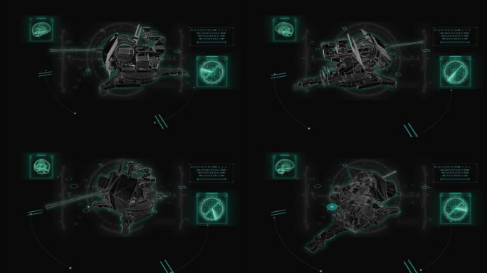 HUD科技界面高射炮展示素材
