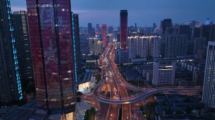 【御3航拍】城市高架路车流夜景