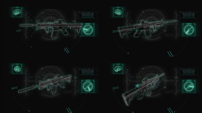 HUD科技界面M4A1自动步枪展示素材