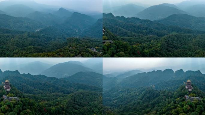 青城山老君阁全景图视频素材