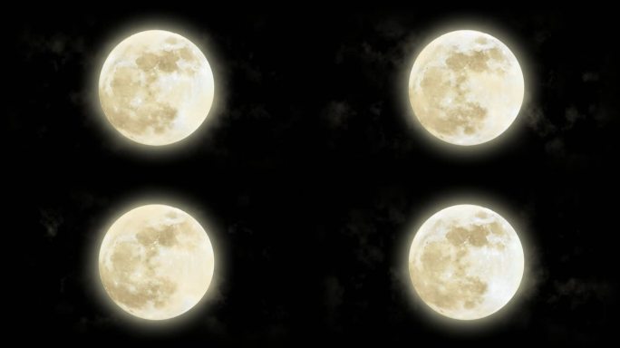 月亮加外圈云烟循环透明视频素材