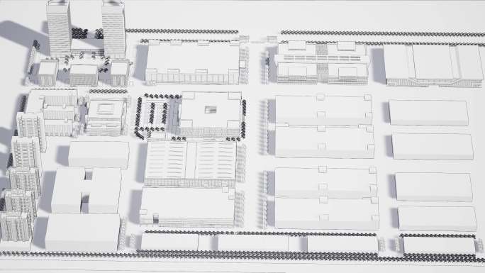 【4k】建筑白模线稿规划18