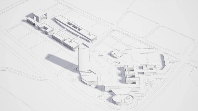 【4k】建筑白模线稿规划23