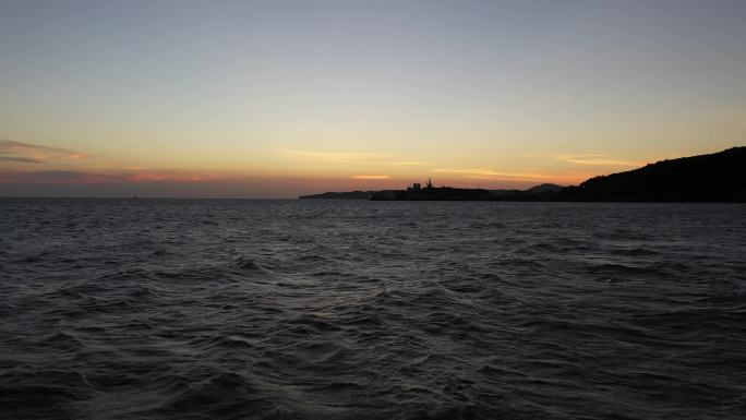 海浪 日落 4k高清航拍