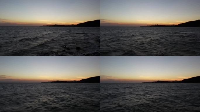海浪 日落 4k高清航拍