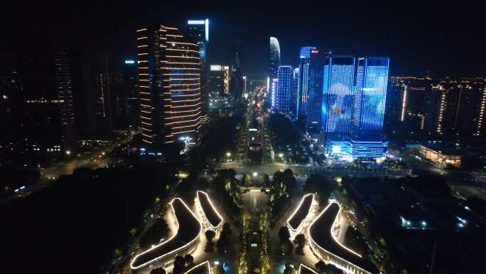 杭州钱江世纪城市心北路夜景